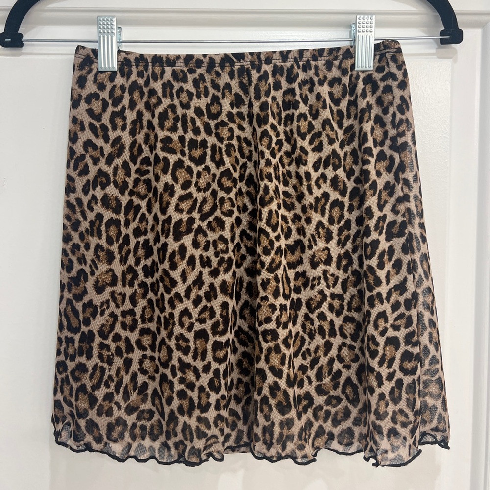 Leopard Print Mini Skirt